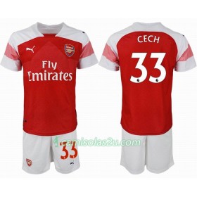 Camisolas de Futebol Arsenal CECH 33 Criança Equipamento Principal 2018/19 Manga Curta
